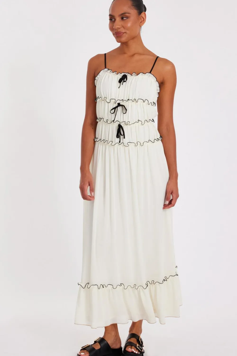 Quiz Summer Clothes|Holiday>White Chiffon Strappy Midaxi Dress