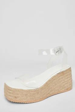 Quiz Wedges|Sandals>Clear Strap Wedges
