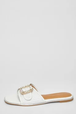 Quiz Sandals|Holiday Shoes>Diamante Buckle Flat Sandals