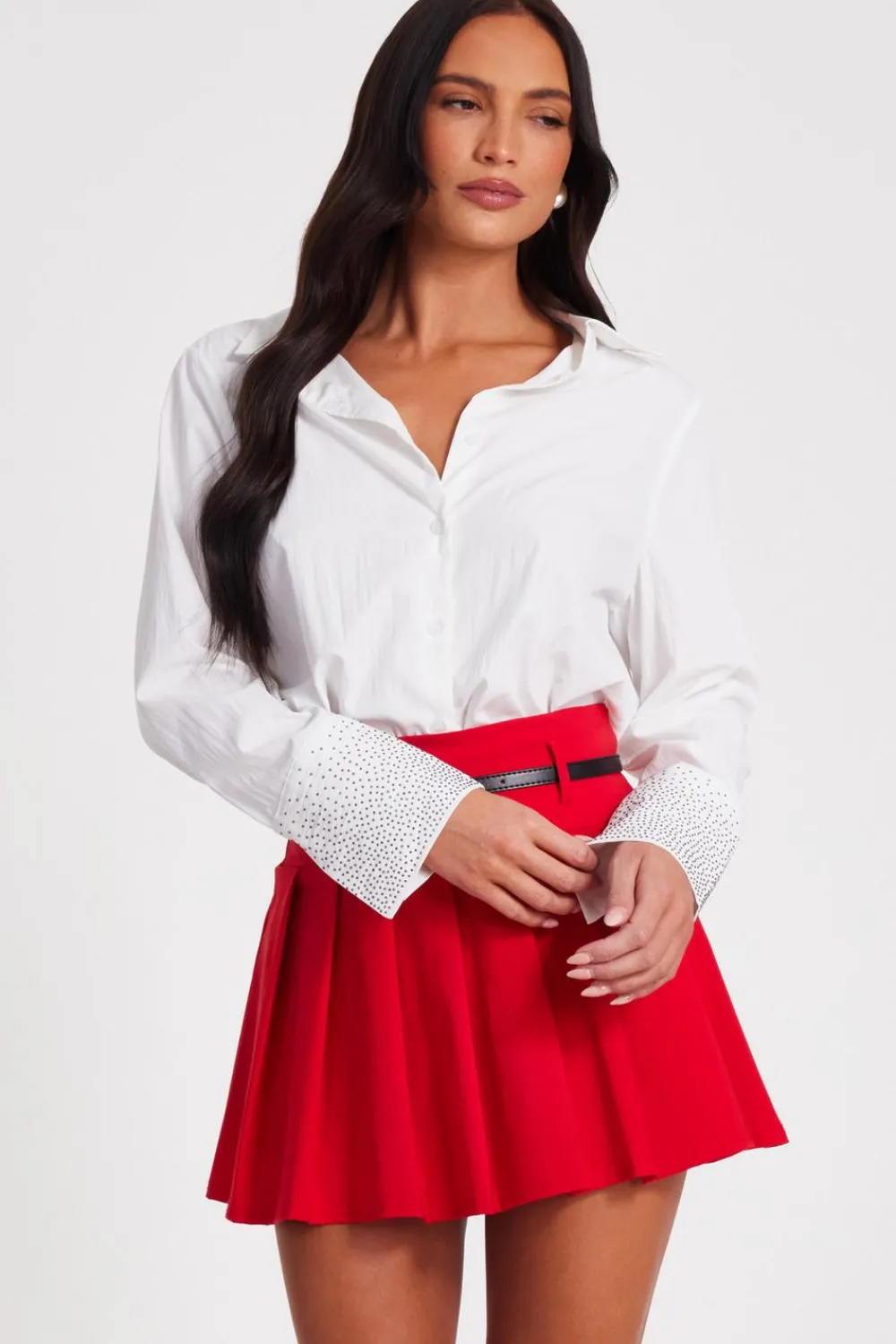Quiz Shirts & Blouses|Day Tops>White Diamante Cuff Shirt