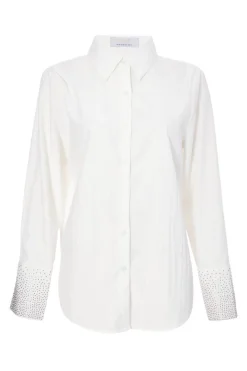 Quiz Shirts & Blouses|Day Tops>White Diamante Cuff Shirt