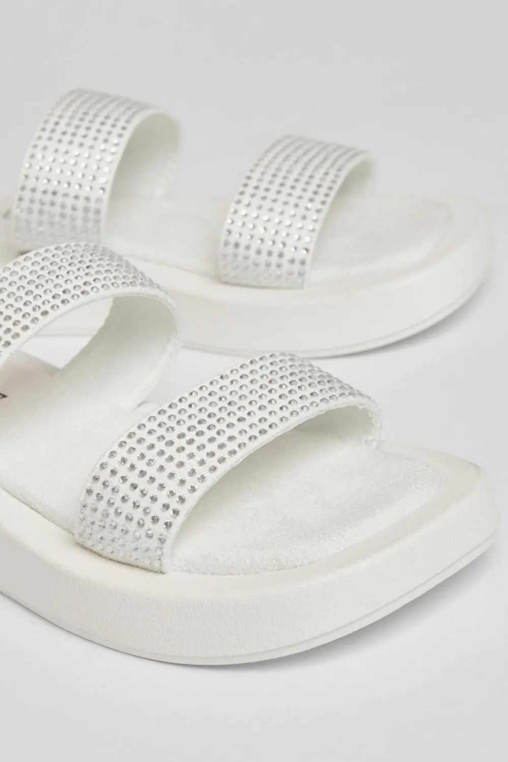 Quiz Sandals|Holiday Shoes>Diamante Flatform Sandals