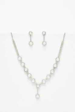 Quiz Wedding Accessories|Jewellery Sets>White Diamante Pearl Jewellery Set