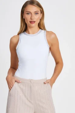 Quiz Going Out Tops|Day Tops>Diamante Trim Bodysuit