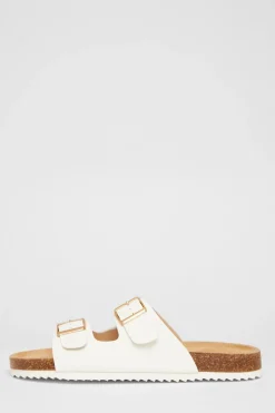 Quiz Sandals|Holiday Shoes>Double Buckle Flat Sandals