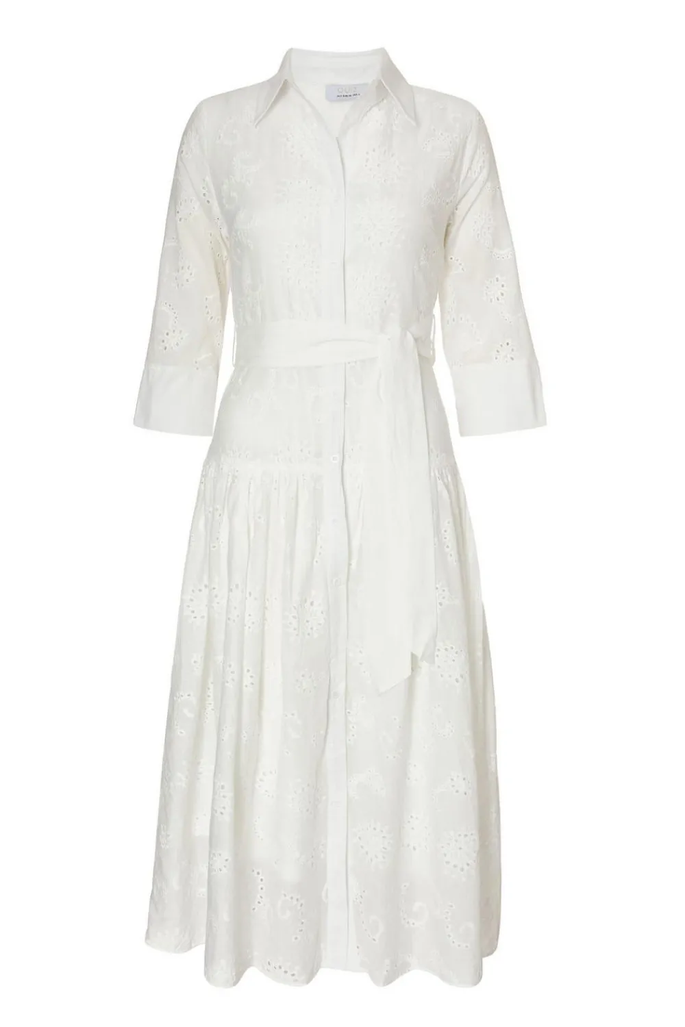 Quiz Day At The Races|Christening Guest>White Embroidered Midaxi Shirt Dress