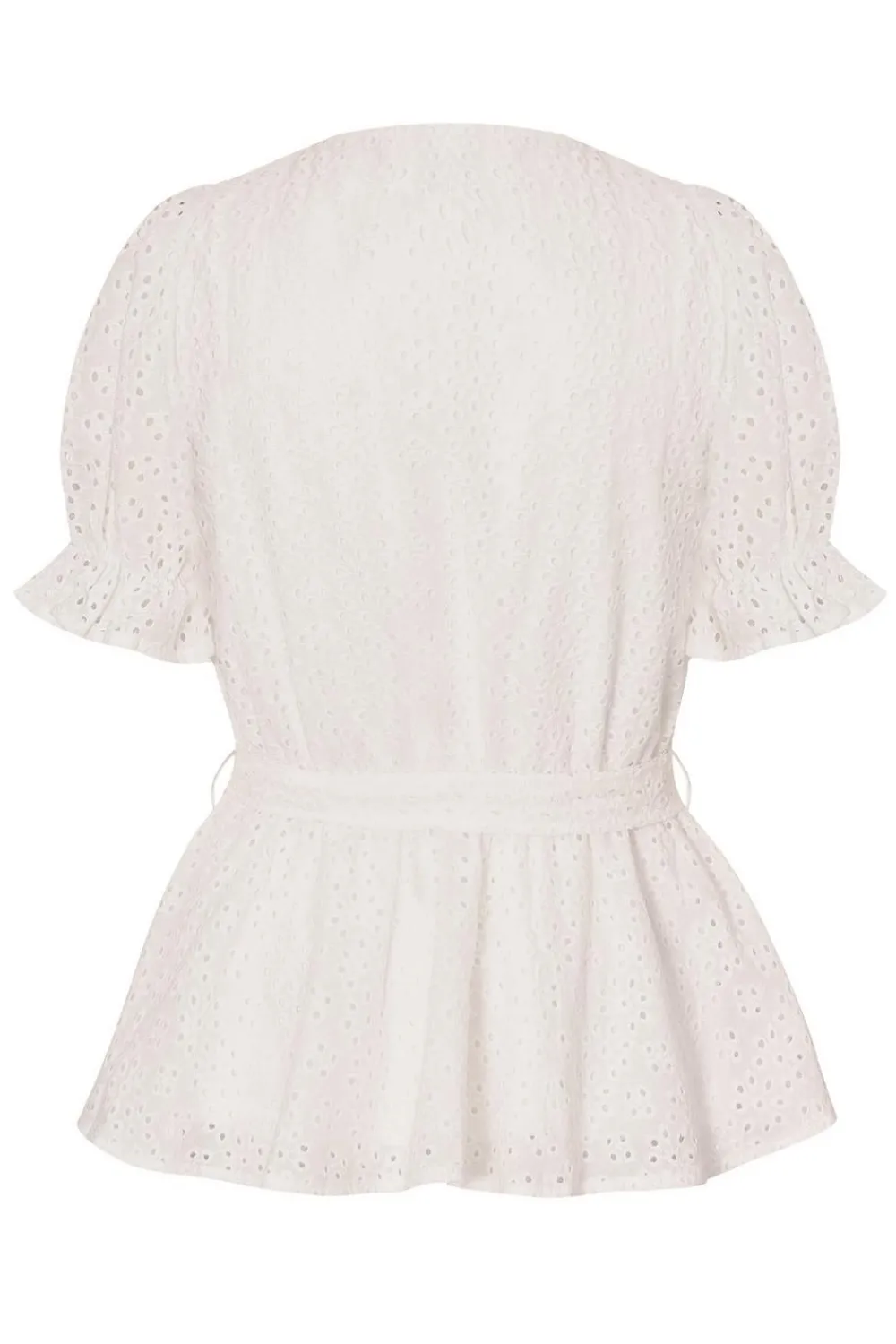 Quiz Summer Tops|Day Tops>White Embroidered Peplum Top