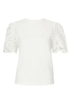 Quiz Summer Tops|Day Tops>White Embroidered Sleeve Top