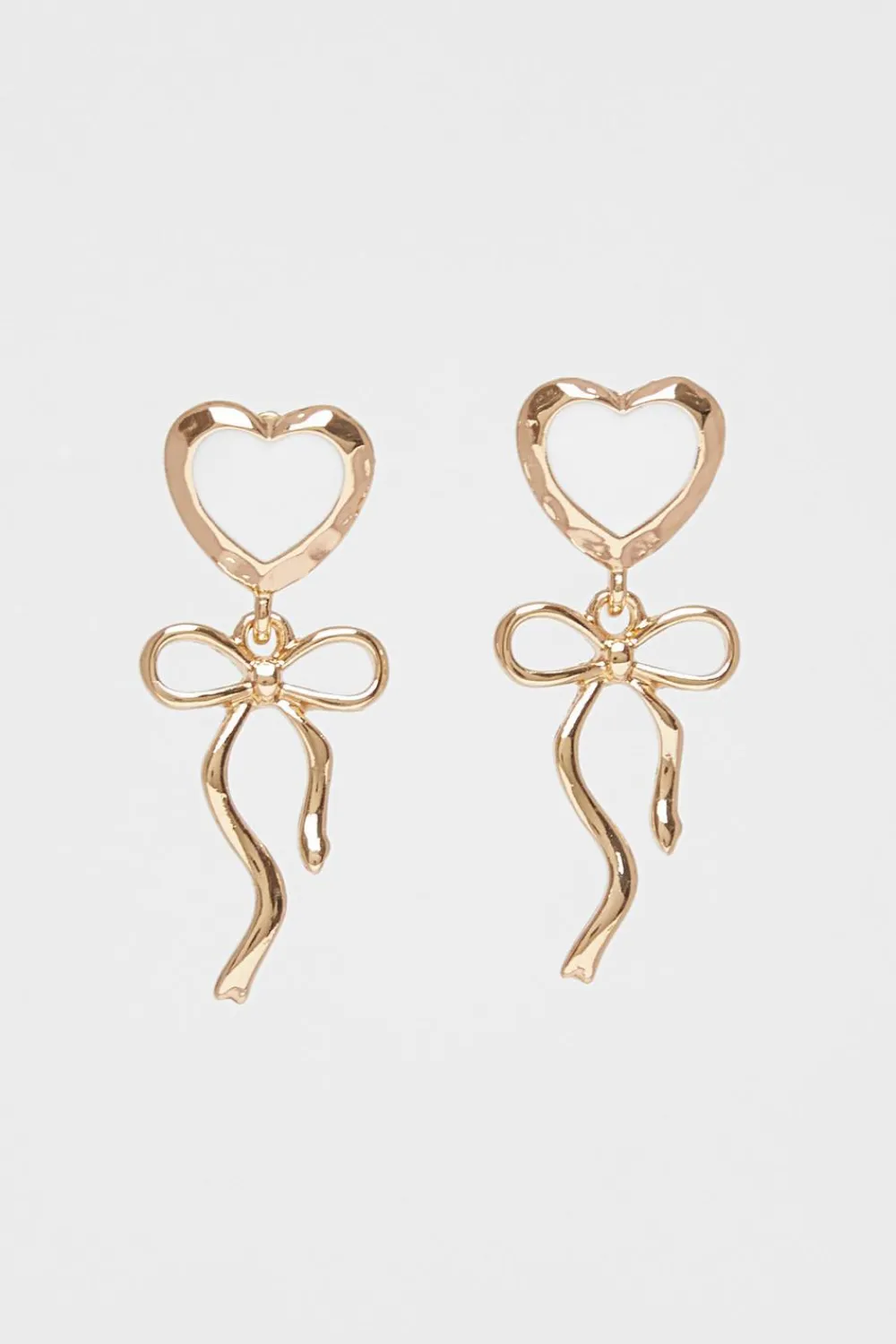 Quiz Jewellery|Holiday Accessories>Enamel Ribbon Heart Earrings