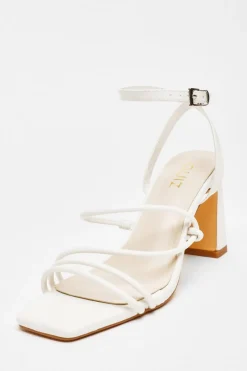 Quiz Shoe & Bag Sets|Sandals>Faux Leather Block Heeled Sandals