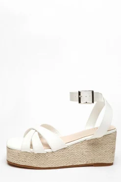 Quiz Wedges|Sandals>Faux Leather Strappy Wedges