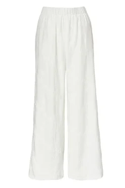 Quiz Trousers|Summer Clothes>White Floral Embroidered Palazzo Trousers