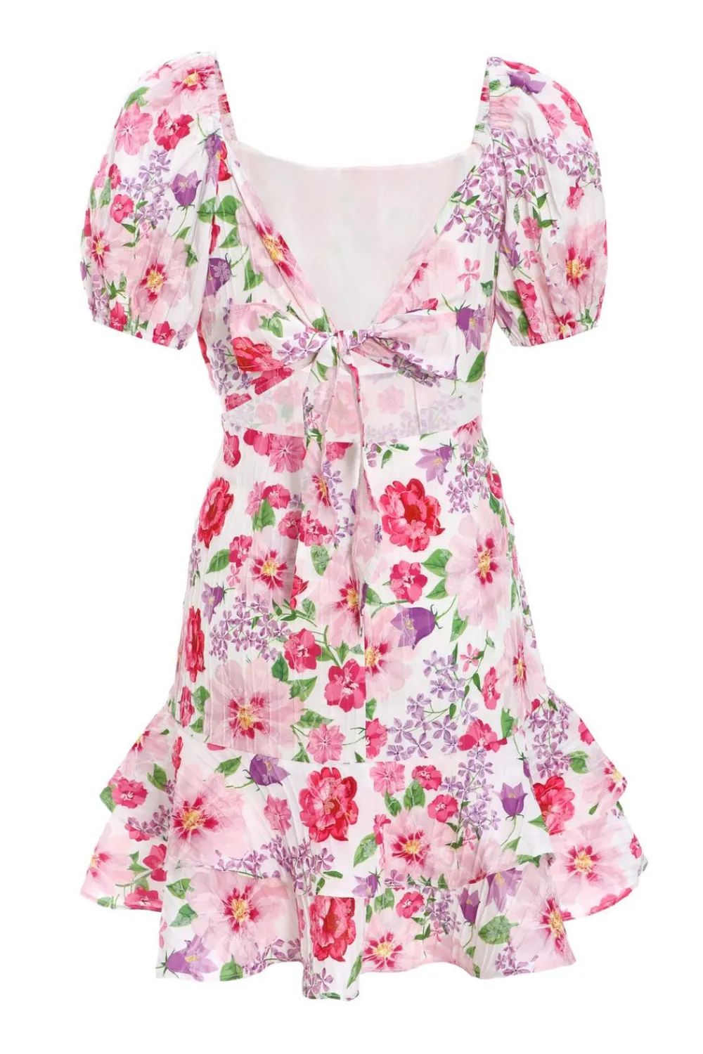 Quiz Summer Dresses|Mini Dresses>White Floral Puff Sleeve Dress