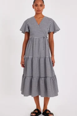 Quiz Summer Clothes|Holiday>White Gingham Midaxi Dress