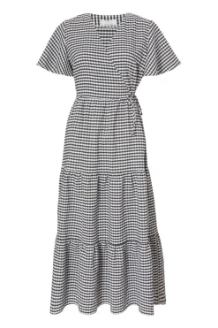 Quiz Summer Clothes|Holiday>White Gingham Midaxi Dress