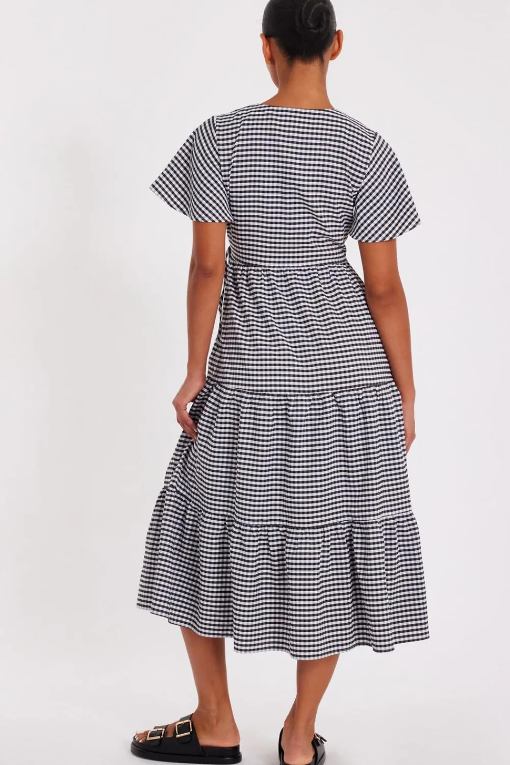 Quiz Summer Clothes|Holiday>White Gingham Midaxi Dress