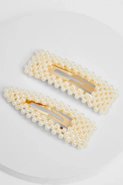 Quiz Hair Accessories|Occasion Accessories>White Pearl Clip Multipack