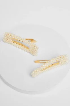 Quiz Hair Accessories|Occasion Accessories>White Pearl Clip Multipack