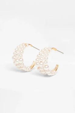 Quiz Wedding Accessories|Jewellery>White Pearl Hoop Earrings