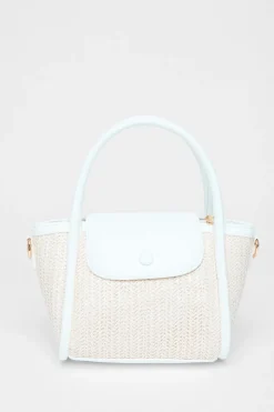 Quiz Holiday Accessories|Bags>White Raffia Top Handle Bag