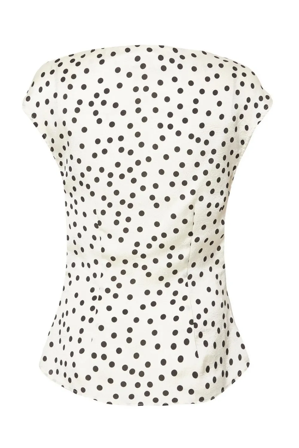 Quiz Going Out Tops|Day Tops>White Ruched Polka Dot Top