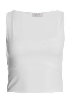 Quiz Summer Tops|Day Tops>Scoop Neck Crop Top