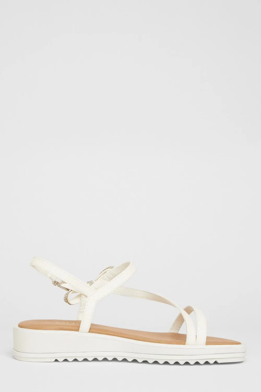 Quiz Sandals|Holiday Shoes>White Strappy Bow Detail Sandal