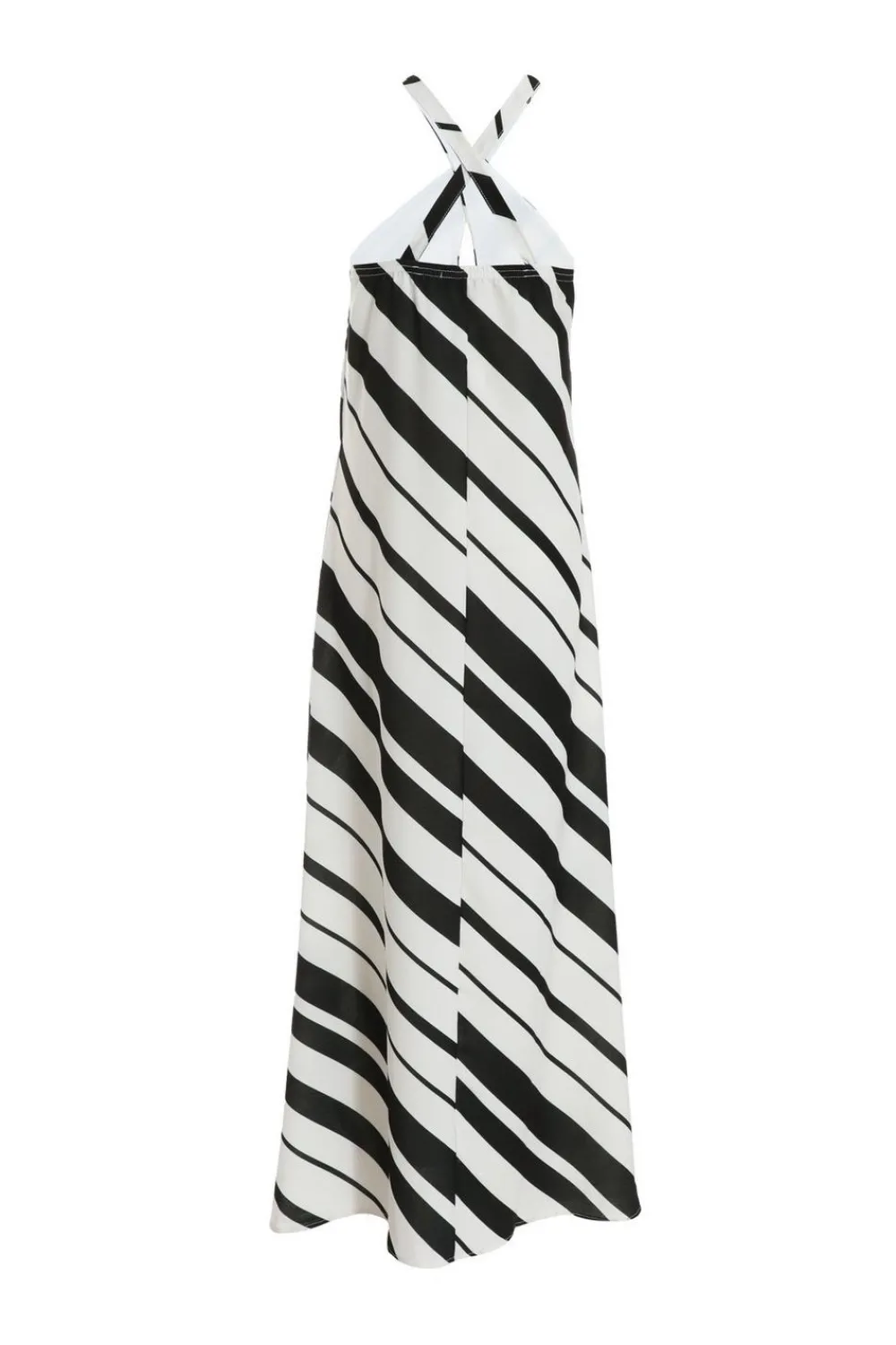 Quiz Holiday|White Dresses>White Stripe Halter Maxi Dress
