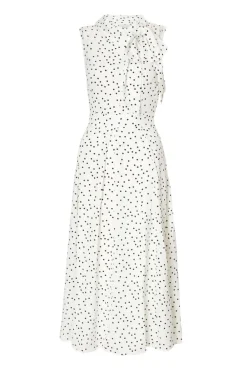 Quiz Day At The Races|Christening Guest>Tie Neck Polka Dot Midaxi Dress