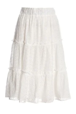Quiz Skirts|Summer Clothes>White Tiered Midi Skirt