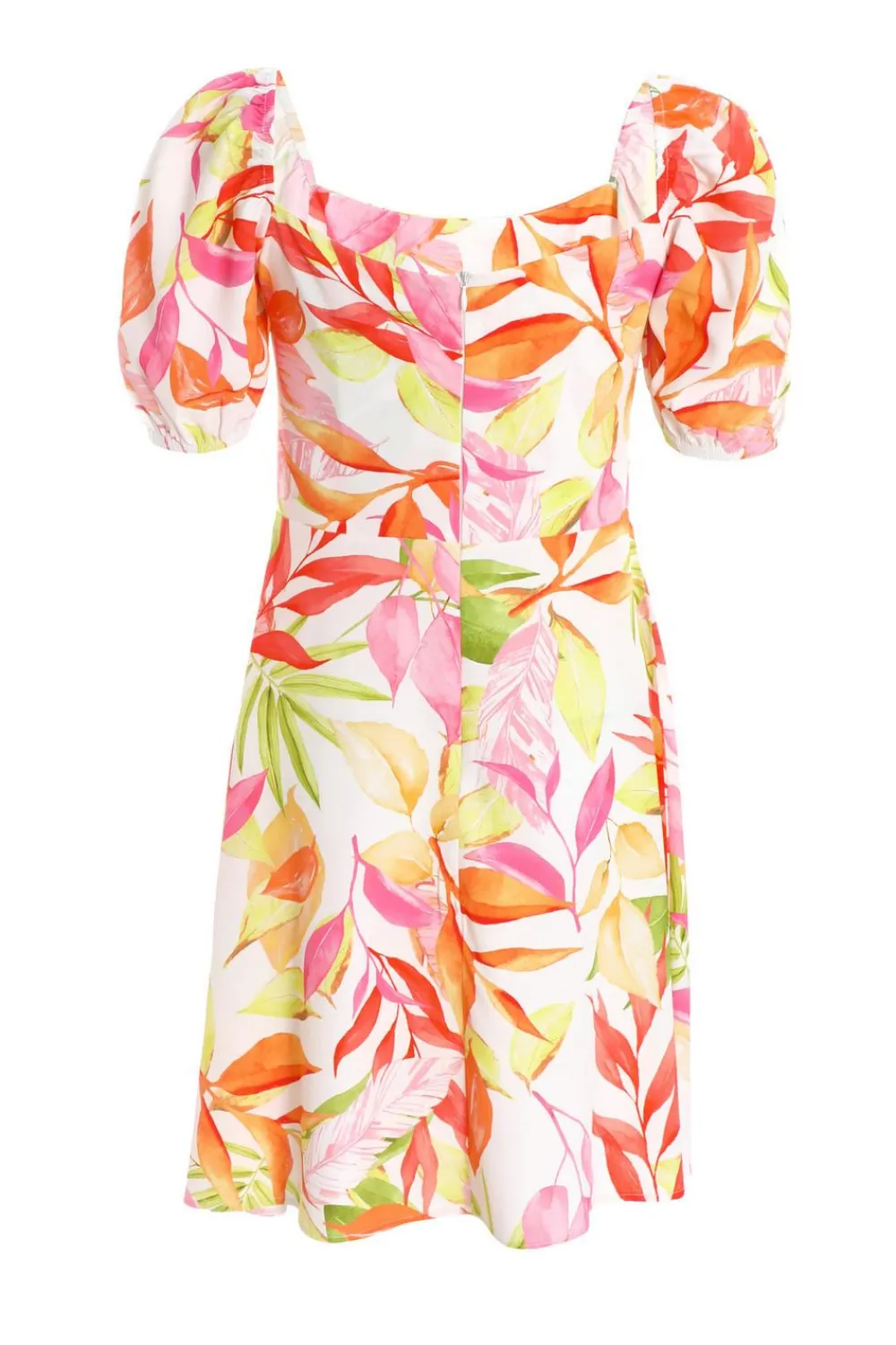 Quiz White Dresses|Summer Dresses>White Tropical Print Skater Dress