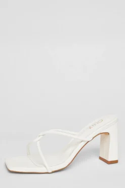 Quiz Holiday Shoes|Heels>Twist Front Strappy Block Heels