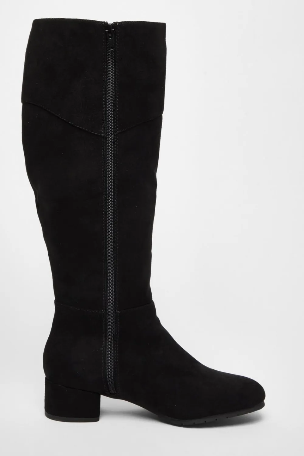 Quiz Wide Fit|Boots>Wide Fit Black Faux Suede Boots