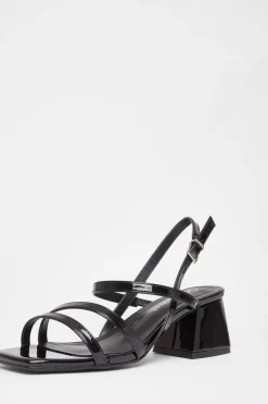 Quiz Wide Fit|Heels>Wide Fit Patent Heeled Sandals