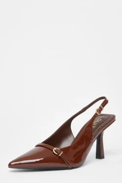 Quiz Wide Fit|Occasion Shoes>Wide Fit Slingback Court Heels