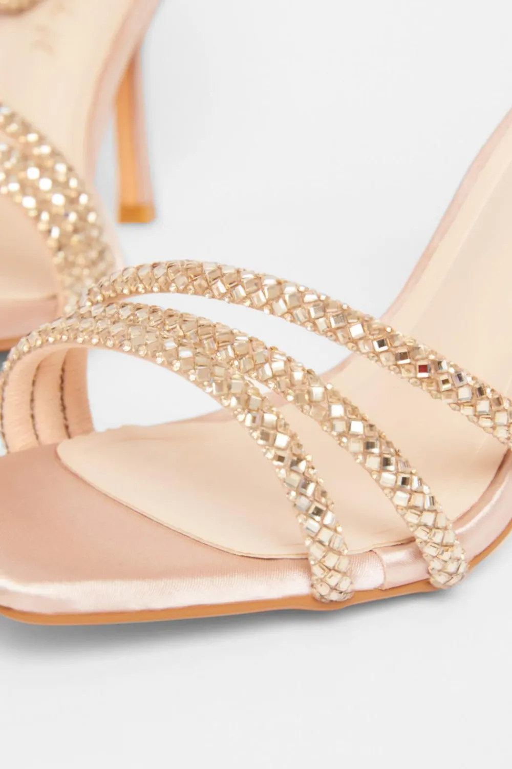 Quiz Wide Fit|Occasion Shoes>Wide Fit Diamante Strap Heels