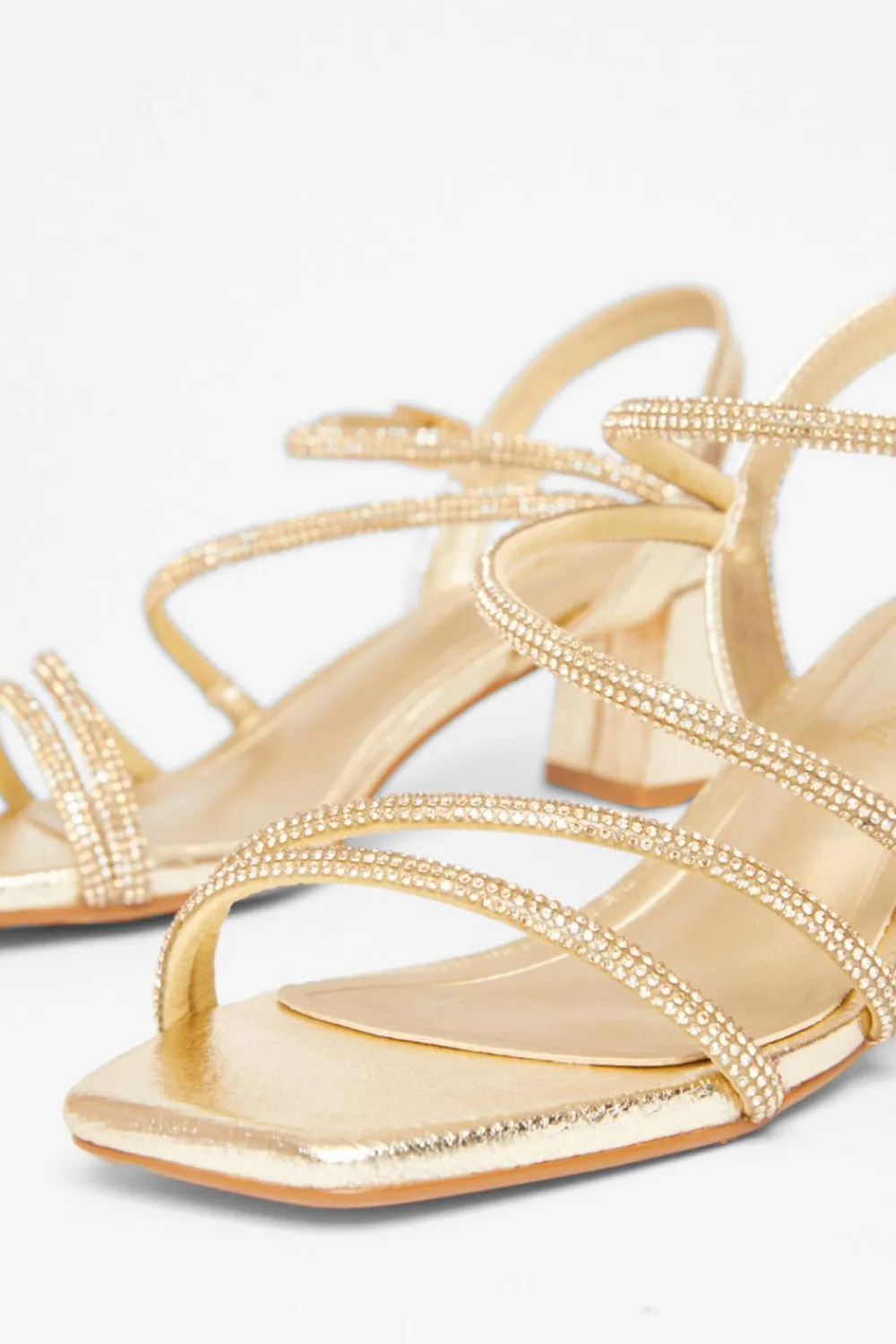 Quiz Wide Fit|Occasion Shoes>Wide Fit Diamante Block Heels