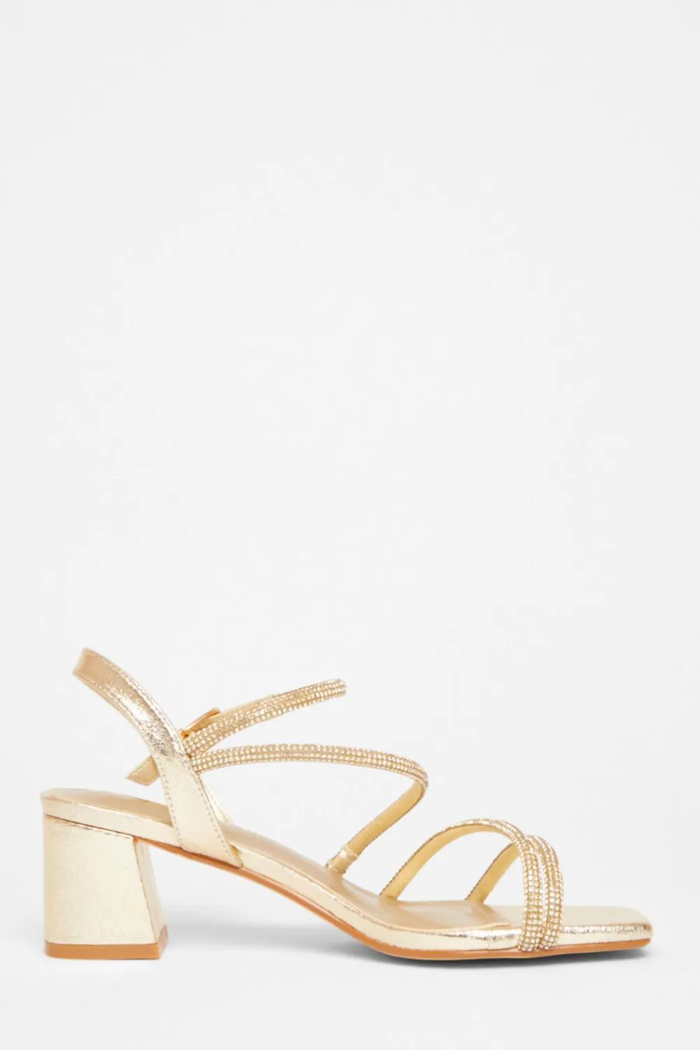 Quiz Wide Fit|Occasion Shoes>Wide Fit Diamante Block Heels