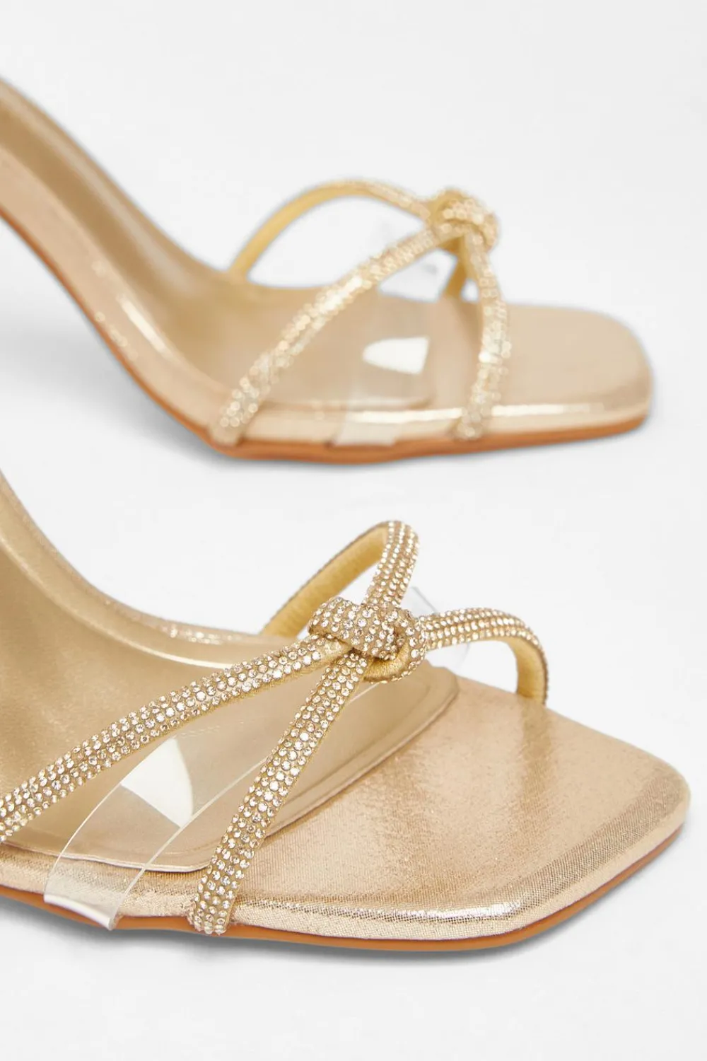 Quiz Wide Fit|Occasion Shoes>Wide Fit Diamante Clear Block Heels