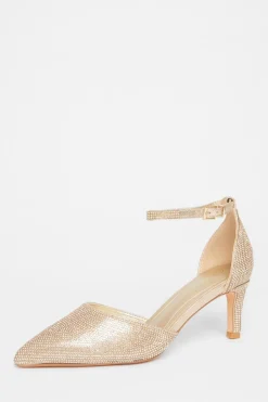 Quiz Wide Fit|Occasion Shoes>Wide Fit Diamante Court Heels
