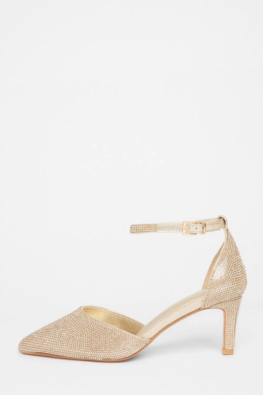 Quiz Wide Fit|Occasion Shoes>Wide Fit Diamante Court Heels