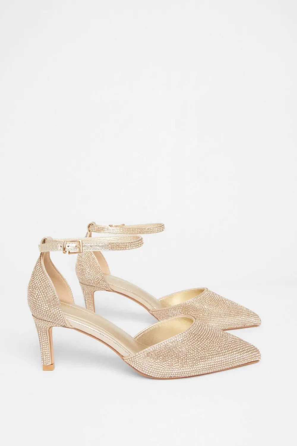 Quiz Wide Fit|Occasion Shoes>Wide Fit Diamante Court Heels