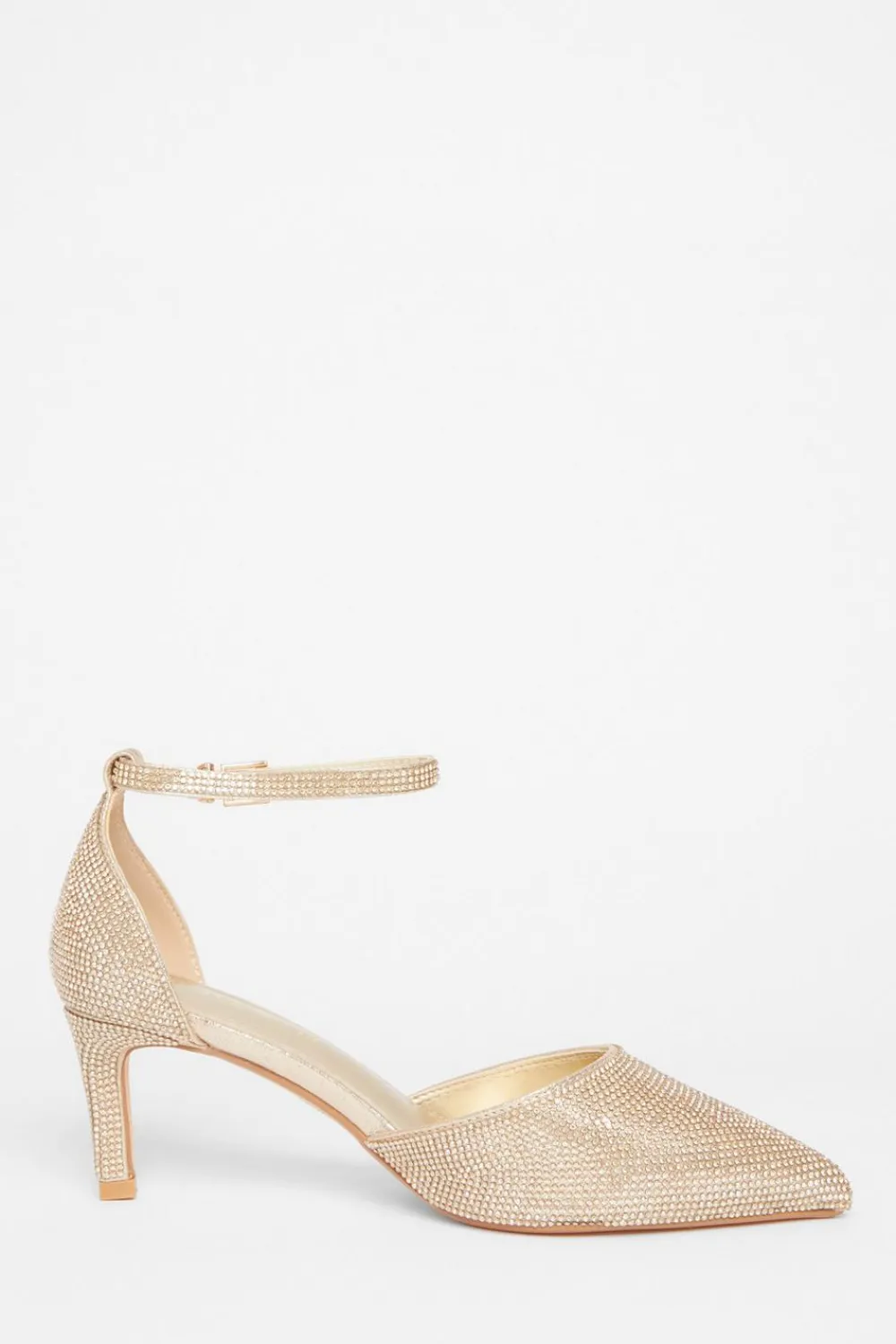Quiz Wide Fit|Occasion Shoes>Wide Fit Diamante Court Heels