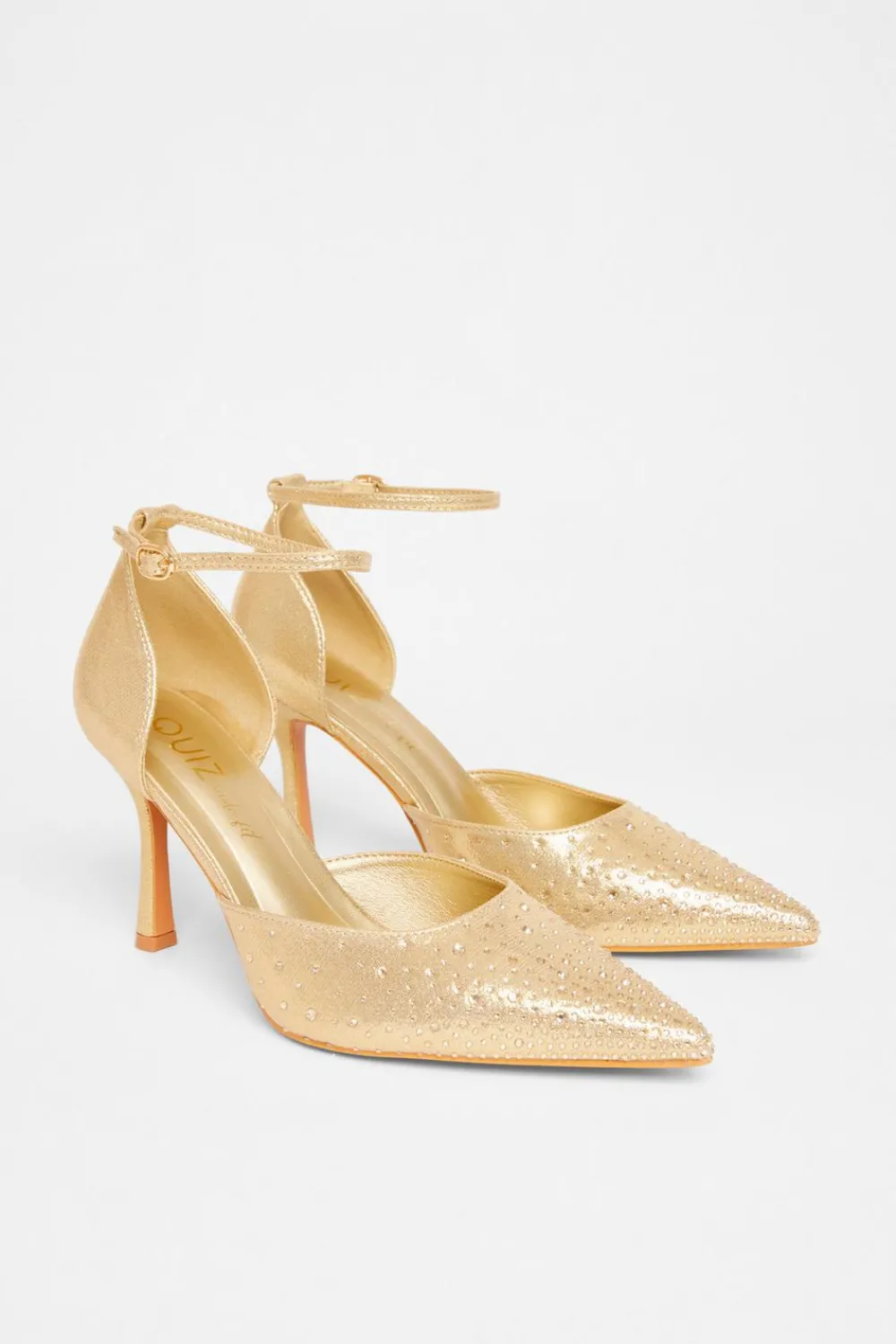 Quiz Wide Fit|Occasion Shoes>Wide Fit Diamante Court Heels