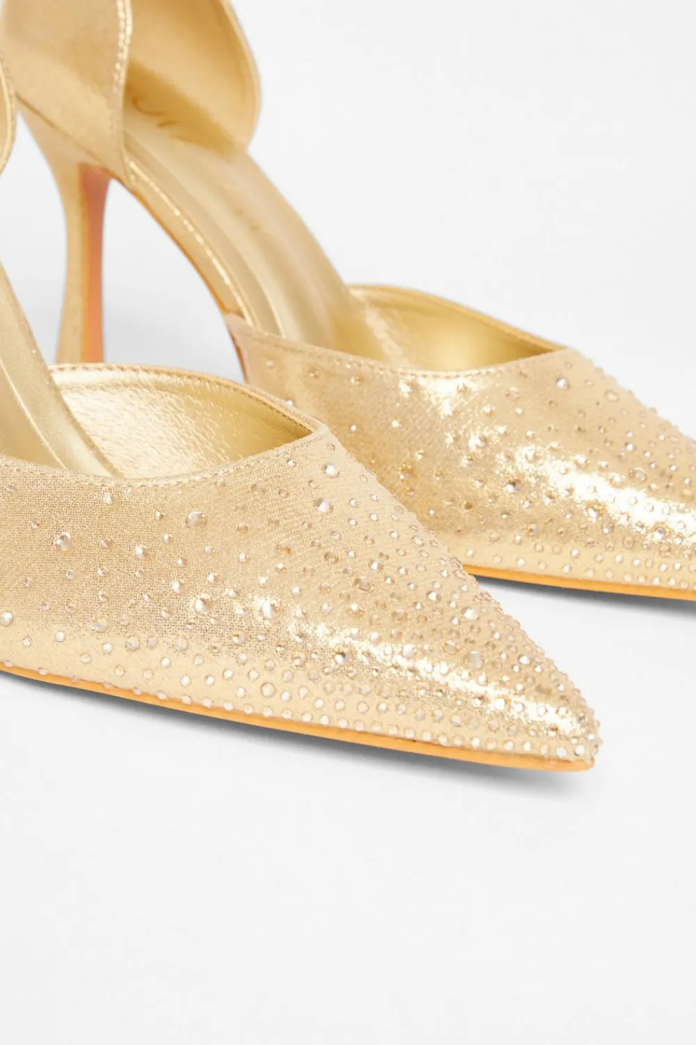 Quiz Wide Fit|Occasion Shoes>Wide Fit Diamante Court Heels