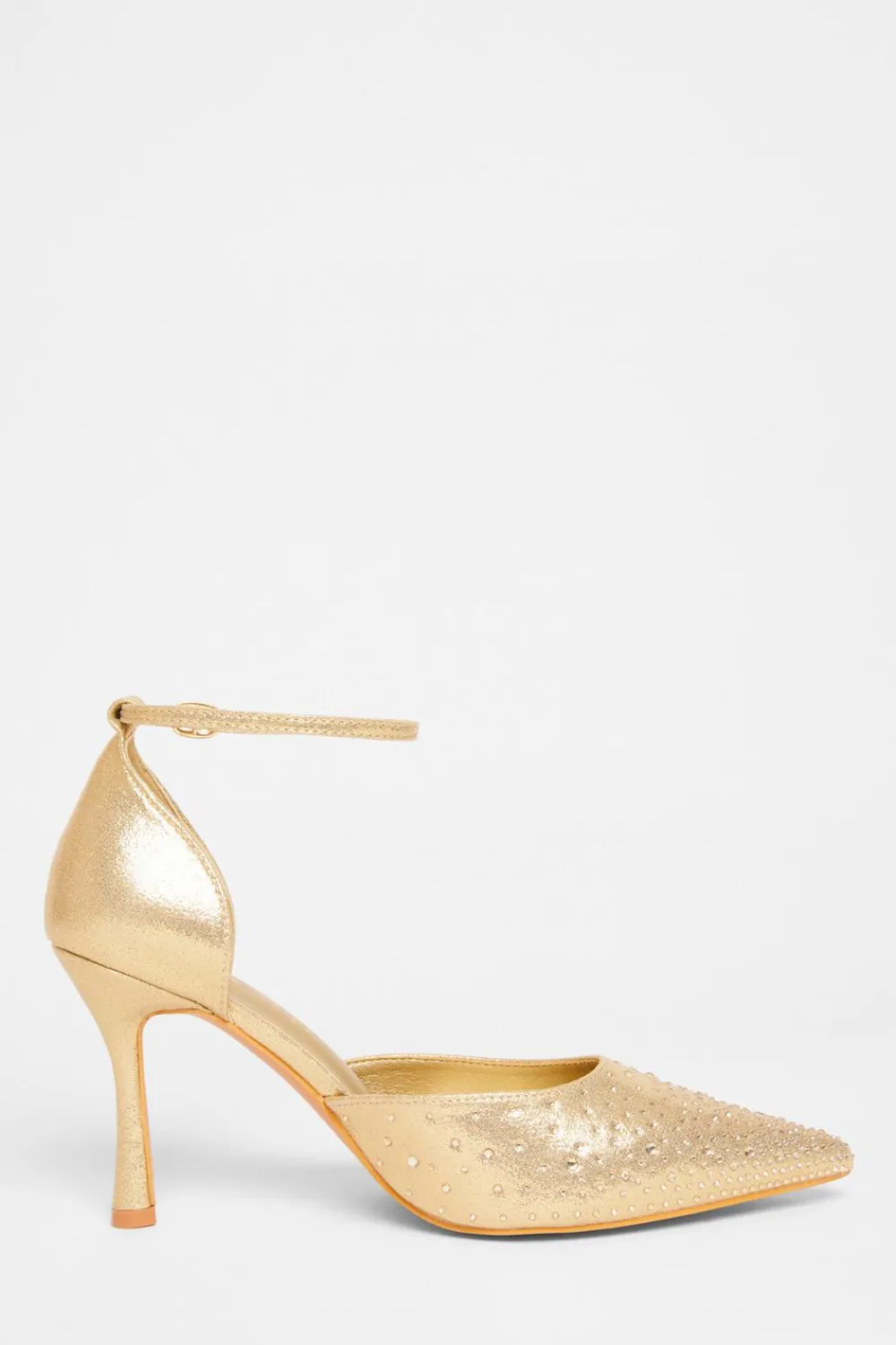 Quiz Wide Fit|Occasion Shoes>Wide Fit Diamante Court Heels