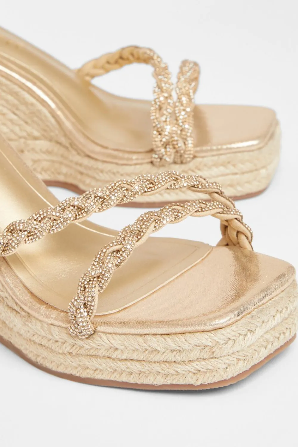 Quiz Wide Fit|Wedges>Wide Fit Diamante Platform Wedges