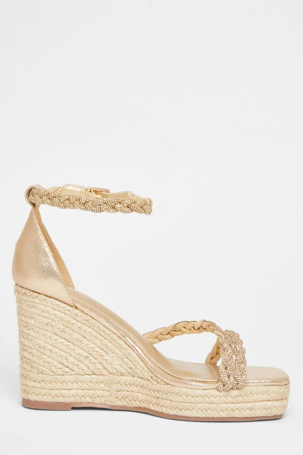 Quiz Wide Fit|Wedges>Wide Fit Diamante Platform Wedges