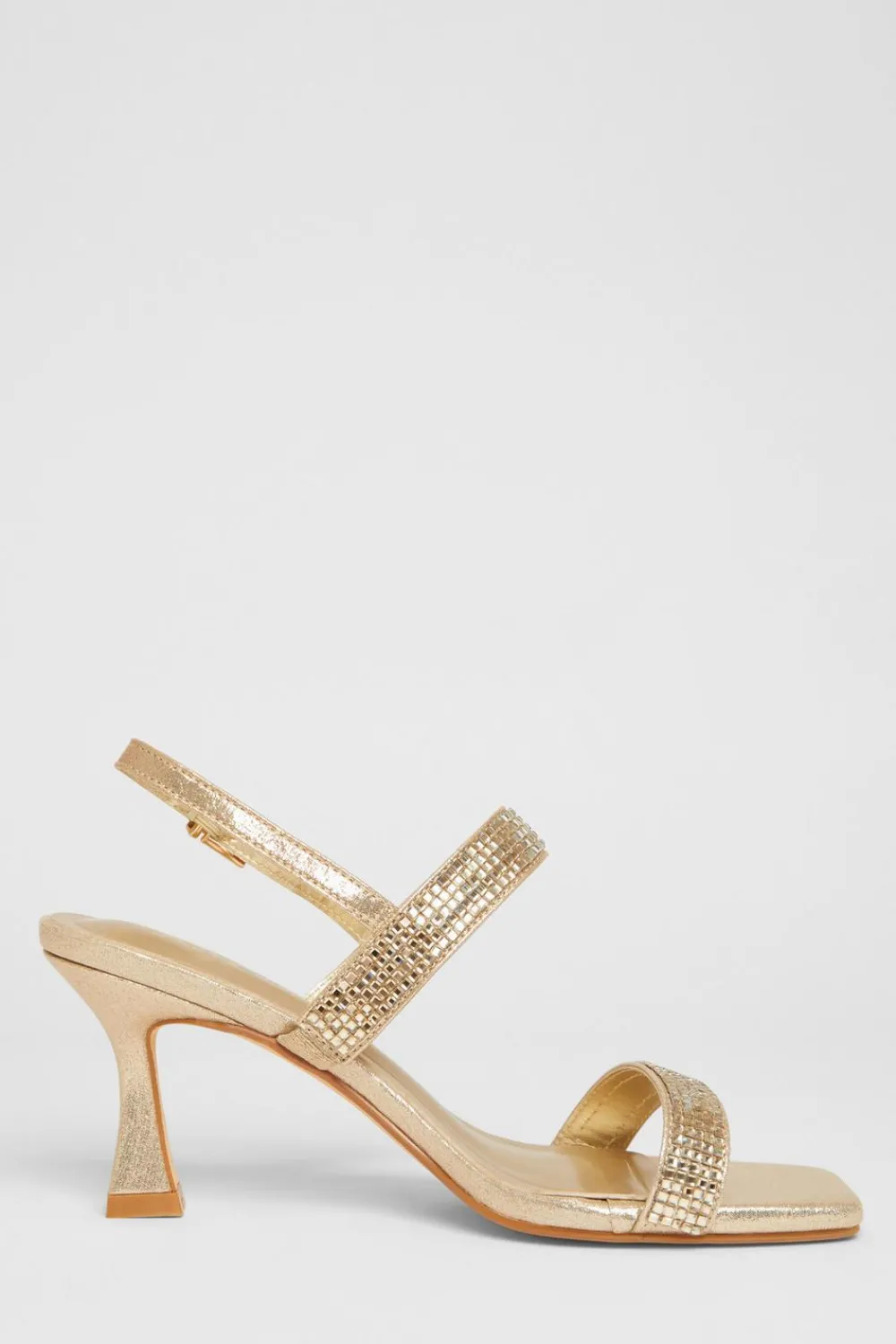 Quiz Wide Fit|Sandals>Wide Fit Diamante Strappy Heels