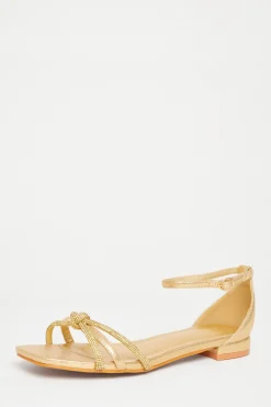 Quiz Wide Fit|Sandals>Wide Fit Knot Front Sandals